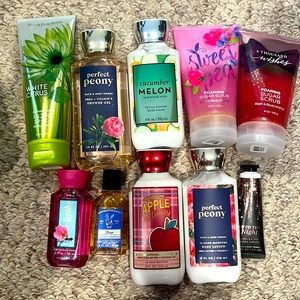 Bath &  body works assorted lotions/ creams and sugar scrubs